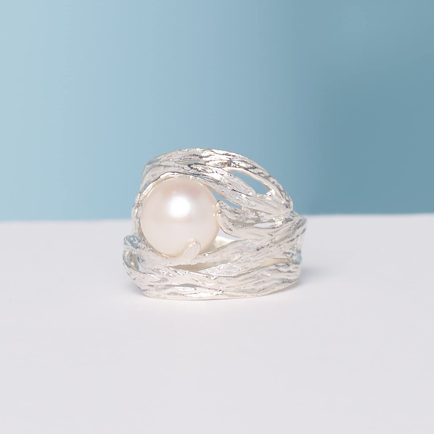Silpada 'Nested Cultured Pearl' 9.5-10 mm Freshwater Cultured Pearl Ring in Sterling Silver - Image 6